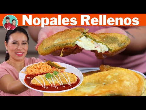 Mira como Hice estos Nopales Rellenos con su Salsa de Guajillo (tienes que probarlos)