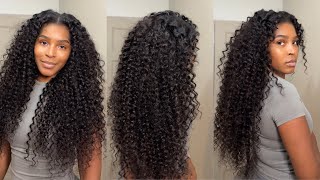 CURLY UPART INSTALL + EASY WAY TO BLEND. BRAZILIAN WATERVWAVE | ISEE HAIR