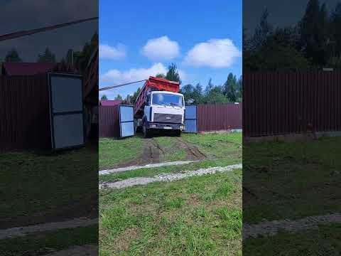 чудом не перевернулся МАЗ