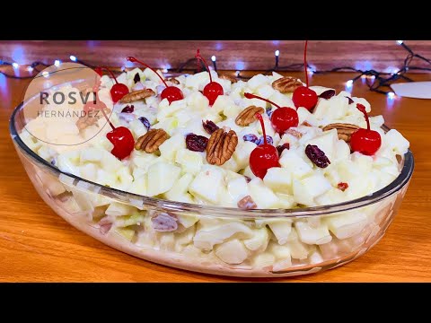 🍎 Ensalada navideña  fácil para NAVIDAD, FIN DE AÑO o AÑO NUEVO !! Delicosa 🎉