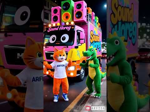 Aku suka nonton sound horeg dinosaurus kucing joget truk sound system #soundhoreg #kucing #takbiran