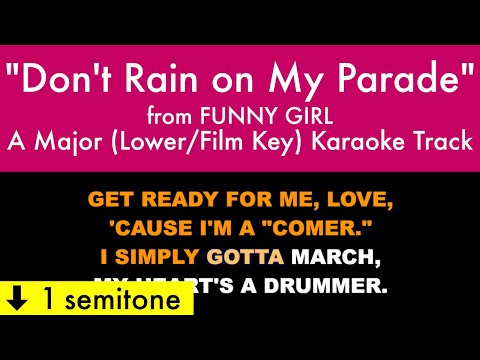 “Don’t Rain on My Parade” (Lower Key/Film Key) from Funny Girl (A Major) – Karaoke Track with Lyrics