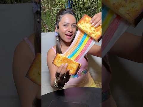 ✨🌈Rainbow-ல icecream Sandwich சாப்ட்ருக்கிங்களா..!!😍| Rainbow Colour Food Challenge | #shorts