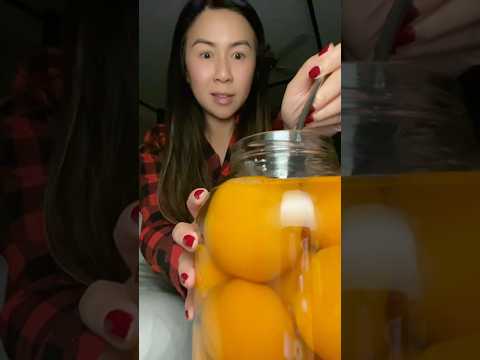 Eating a Giant Jar of Peaches in Bed | MyHealthyDish