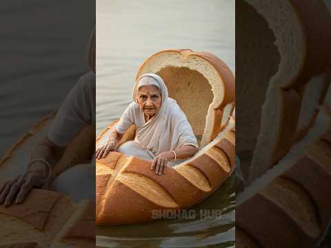 দাদি পাউরুটি দিয়ে নৌকা তৈরি করলেন #ai #grandmother #boat