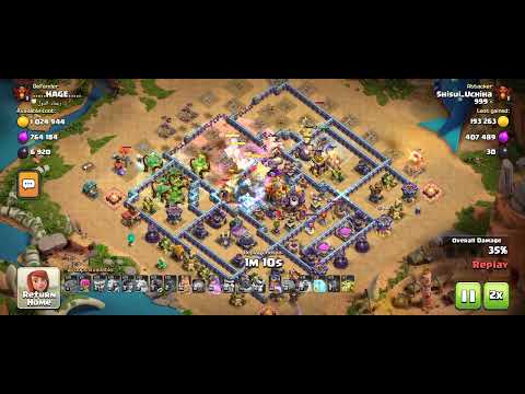 COC - Attack 299, ROOT RIDER + VALKYRIE 100% easy ground attack, 3 ✨, #coc #clashofclans #th16