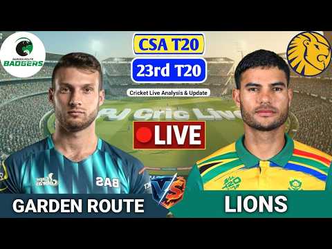 Garden Route Vs Lions <strong>T20</strong> Match | Live Score Analysis &amp; Discussion | CSA <strong>T20</strong> Cricket Match