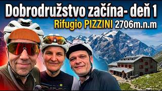 Z BORMIA až do 2706m na bicykloch. RIFUGIO PIZZINI. Deň1- v Alpách