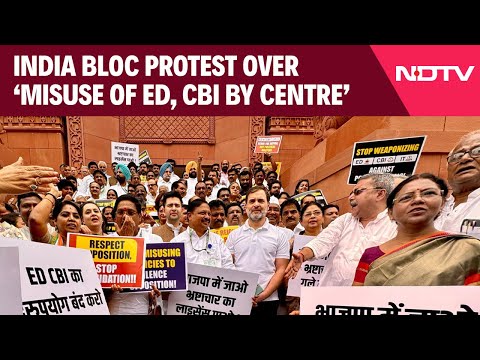INDIA Bloc Protest Outside Parliament Over 'Misuse Of Central Agencies By Centre'