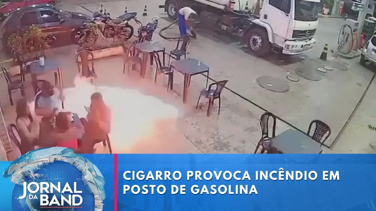 Cigarro provoca incêndio em posto de gasolina TV Online Cigarro provoca incêndio em posto de gasolina