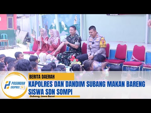 Kapolres dan Dandim Subang Makan Bareng Siswa SDN Sompi