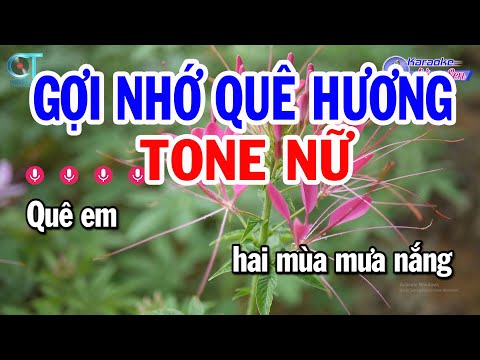 Karaoke Gợi Nhớ Quê Hương Tone Nữ ( Em ) Nhạc Sống Mới Nhất | Karaoke Đồng Sen