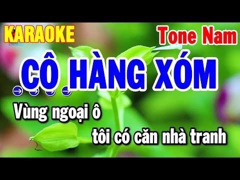 Karaoke Cô Hàng Xóm Tone Nam Nhạc Sống 2024 Dễ Hát | Thanh Hải
