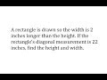 Rectangle Dimensions and Pythagorean Theorem