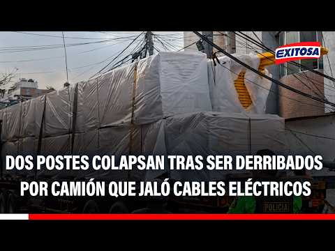 🔴🔵 Camión provoca el colapso de dos postes de alumbrado público en Chorrillos