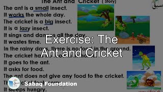 Exercise: The Ant and Cricket