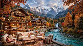 Autumn Coffee Shop Ambience by the Stream - Smoothing Bossa Nova Jazz Music for Relaxing