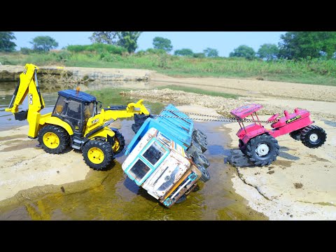 Jcb Pulling Out Truck | gadi wala cartoon | Jcb tractor cartoon | Truck Accident Pulling Out JCB ?