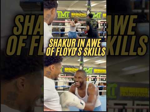 Shakur Stevenson in AWE watching Mayweather on mitts training at 49!