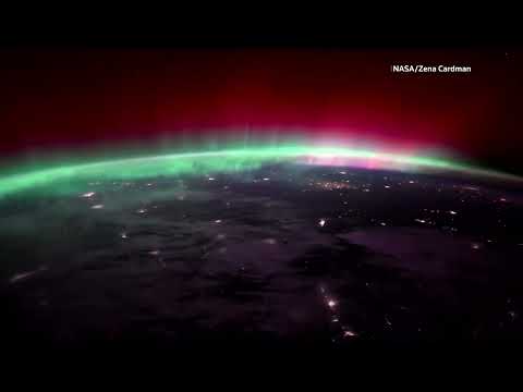 YouTube video thumbnail: Dazzling Northern Lights Captured by Astronaut From Nasa Space Station