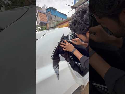 Baleno car side quarter glass film install #caraccessories #modificition #carlover #reels #shorts 