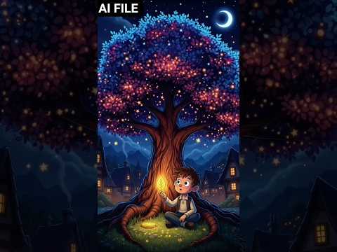 ✨ "रात का जादुई पेड़!"💰 "पत्ती बनी सोने का सिक्का!"#cartoon #shortsfeed #ai #1k #shorts