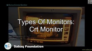 Types Of Monitors: Crt Monitor