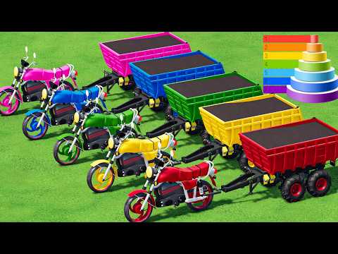 TRACTORS OF COLORS! COLORED GIANT HONDA MOTORS  TRANSPORTING 10 TON CANOLA Delivery – HEAVY WORKS