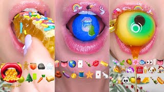 ASMR Satisfying Eating Emoji Food Challenge