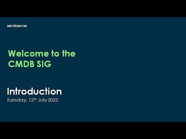UK & Ireland CMDB Special Interest Group meeting,12th July - Notes & Resources