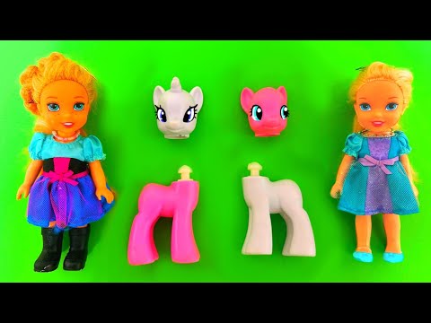 Elsa and Anna toddlers customize a pony part 3