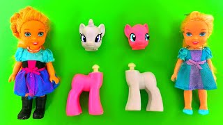 Elsa and Anna toddlers customize a pony part 3