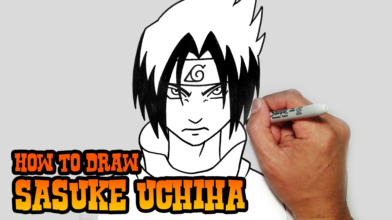 How to Draw Sasuke Uchiha- Naruto- Step by Step Video Lesson