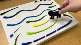 Cat Sponge Painting Technique for Beginners / Acrylic Painting