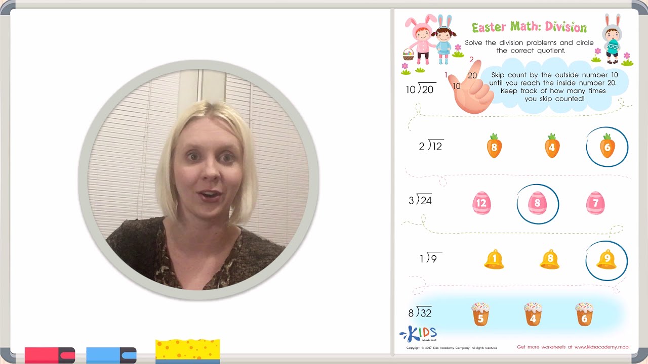 Learning Video: Division; Easter Math - Kids Academy