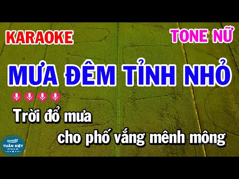 Karaoke Mưa Đêm Tỉnh Nhỏ Tone Nữ Am Nhạc Sống