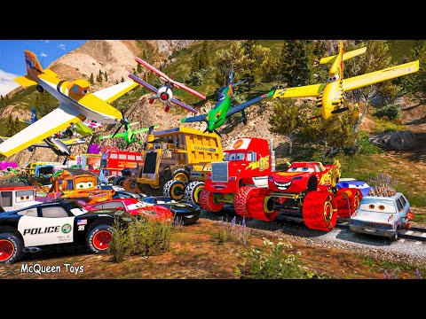NEW Disney Pixar Cars @McQueenToys | Lightning McQueen Monster Trucks | High Impact Police Cars Toys
