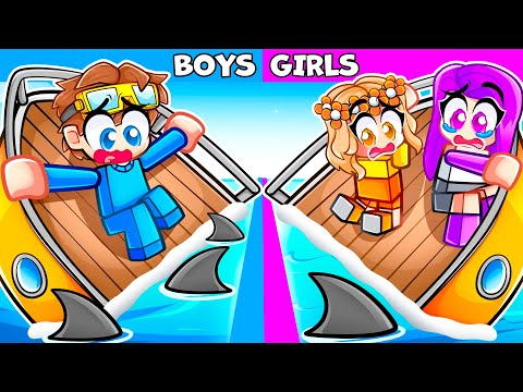 BOYS vs GIRLS Sinking Ship In Roblox!