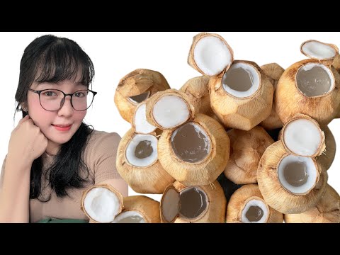 Như ú Làm Thạch Rau Câu Trong Trái Dừa Ăn Cùng Mẹ | Huỳnh Như Vlogs