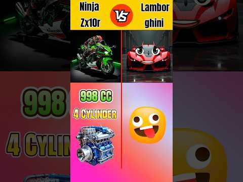 Ninja Zx10r VS Lamborghini|#shortsfeed #comparison #ninjazx10r #lamborghini #vs