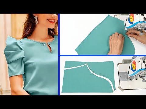 Sewing hacks and tips | Puff sleeve design cutting and stitching for kurti