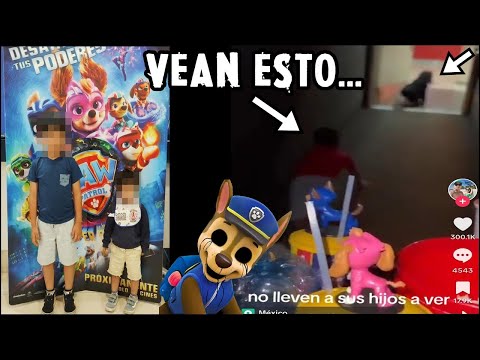 PROYECTAN en el CINE ALGO MUY EXTRAÑO a MEDIA PELICULA DE PAW PATROL (niños salen corriendo)