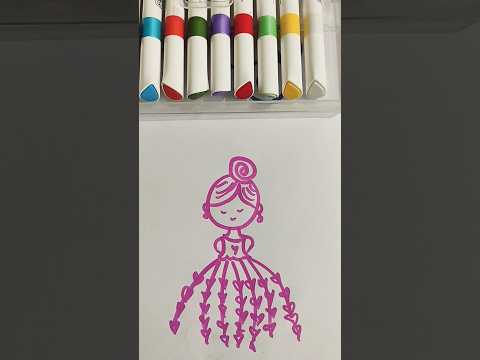 Barbie doll drawing easy #shortsfeed #barbiedrawing #viral