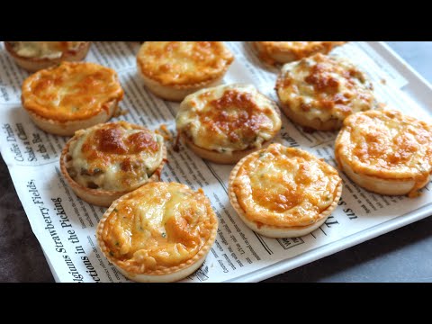 Tartaletas gratinadas de pollo y merluza