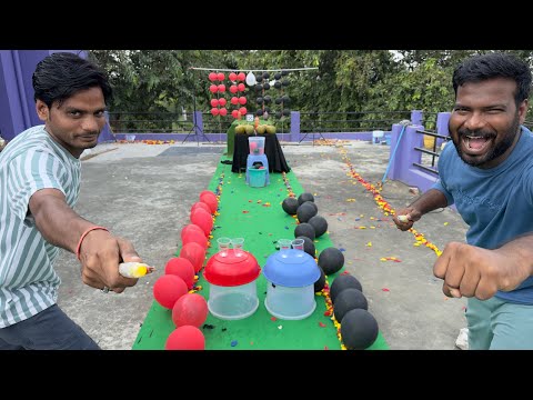 Balloon Popping Race Challenge 10 | 6 Level Balloon Popping or Bottle Flip Challenge