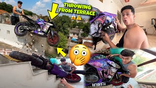 Throwing Ktm Rc390 from Terrace😱 Thotu pagal hogaya hai😨 My first bike ke sath kya kardiya