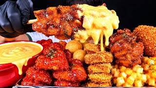 ASMR 불닭치즈퐁듀에 빠진 명랑핫도그 양념치킨 치킨너겟 치즈볼 먹방~!! Cheese Fondue Chicken & Crispy Corn Dog Nuggets MuKBang~!!