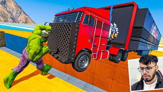 Cars vs Cars Challenge 455.444% Become Angry Hulk After This Race in GTA 5!