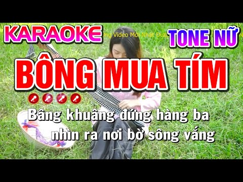 BÔNG MUA TÍM Karaoke Nhạc Sống Tone Nữ | Bến Tình Karaoke