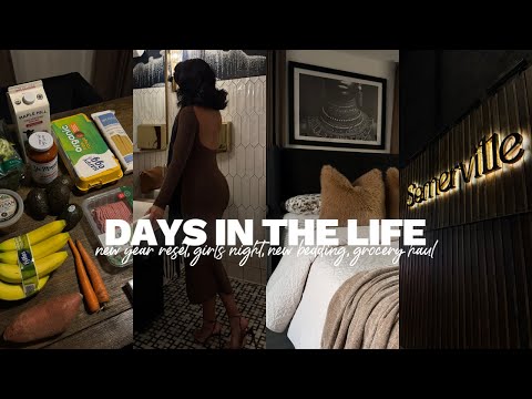 vlog | new year reset + girls night + new bedding + grocery haul